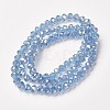 Electroplate Transparent Glass Beads Strands EGLA-A034-T1mm-T07-2