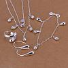 Silver Plated Brass Bridal Party Jewelry Sets SJEW-BB11102-A02-1