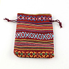 Ethnic Style Cloth Packing Pouches Drawstring Bags X-ABAG-R006-10x14-01G-2