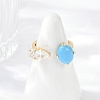 Oval Synthetic Turquoise Rings KK-P299-11G-2