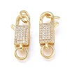 Brass Micro Pave Clear Cubic Zirconia Lobster Claw Clasp ZIRC-L076-071G-2