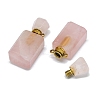 Natural Rose Quartz Perfume Bottle Pendants G-A026-10-01-3