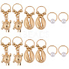 2 Bags Sea Animals Alloy Hair Braid Pendant OHAR-BM0001-05-7