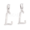 Rack Plating Eco-Friendly Brass Letter Pendants KK-K265-02P-L-1