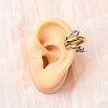 Triple C-Shaped 304 Stainless Steel Two Tone Cuff Earrings EJEW-A131-04A-GP-3