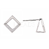 Anti-Tarnish Rhodium Plated 925 Sterling Silver Stud Earring Findings STER-F048-28P-7