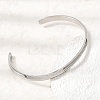 304 Stainless Steel Textured Open Cuff Bangles for Women SA-CBAC920-11P-2