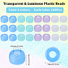 800Pcs 4 Colors Transparent & Luminous Plastic Beads KY-SC0001-88-2