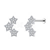 316L Surgical Stainless Steel Micro Pave Clear Cubic Zirconia Cartilage Earrings WGEC19D-15-2