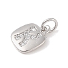 Rack Plating Brass Micro Pave CLear Cubic Zirconia Charms KK-E110-14P-K-2