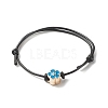 Flower Acrylic Enamel Beads Adjustable Cord Bracelet for Teen Girl Women BJEW-JB07047-5