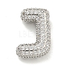 Platinum Plated Brass Micro Pave Cubic Zirconia Pendants KK-L073-001P-J-1