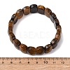 Natural Tiger Eye Beaded Stretch Bracelets for Unisex G-K303-01C-5