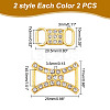 4 Pair 2 Styles Iron Shoelace Buckle Clips IFIN-AR0001-37-2
