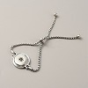 Alloy Interchangeable Snap Link Slider Bracelet Settings with Box Chains BJEW-WH0014-005C-1