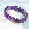 Natural Amethyst Beaded Stretch Bracelets for Unisex G-K303-01E-3