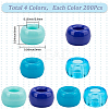 800Pcs 4 Colors Plastic Beads Sets KY-SP0001-24C-2