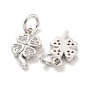 Rack Plating Brass Micro Pave Clear Cubic Zirconia Charms KK-Q814-08P-2