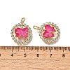 Brass Micro Pave Cubic Zirconia Pendants KK-Q043-07G-01-3