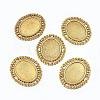 Tibetan Style Cabochon Connector Setting TIBEP-EA094YKG-AG-LF-4