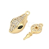 Brass Micro Pave Cubic Zirconia Box Clasps KK-P291-37G-3