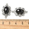 Natural Obsidian Faceted Oval Connector Charms G-G181-06P-06-3