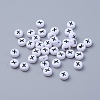 Flat Round with Letter X Acrylic Beads X-PL37C9070-X-2