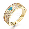 Adjustable Brass Micro Pave Clear Cubic Zirconia Finger Rings RJEW-S045-115-NR-3