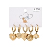 5Pcs 304 Stainless Steel Crystal Rhinestone Hoop Earrings EJEW-G447-04G-4