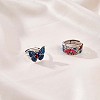 Rhodium Plated 925 Sterling Silver Koi Fish with Lotus Adjustable Ring with Enamel for Women JR930A-4