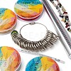 DIY Mixed Stone Chip Beads Finger Ring Making Kit DIY-LS0004-12-4