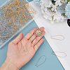 SOFPLATE 200Pcs 2 Colors Brass Hoop Earrings Findings Kidney Ear Wires KK-SP0001-30-3