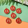 Golden Plated Alloy Enamel Charms X-ENAM-S118-03H-5