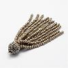 Electroplate Glass Bead Tassel Big Pendants EGLA-P023-10-2