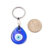 Handmade Lampwork Blue Evil Eye Keychain Key Ring KEYC-JKC00385-01-2