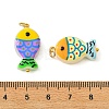 Baking Paint Glass Enamel  Pendants PALLOY-JF05998-3
