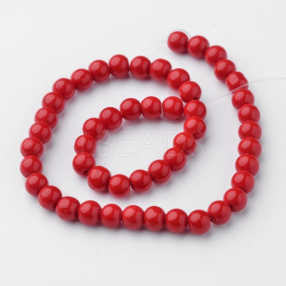 Opaque Solid Color Glass Beads Strands - Lbeads.com