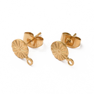 Ion Plating(IP) 304 Stainless Steel Stud Earring Findings STAS-E192-01G-03-1