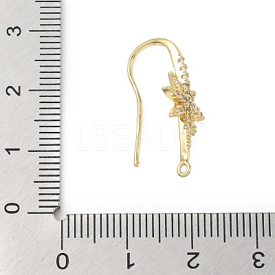 Brass Micro Pave Clear Cubic Zirconia Hoop Earring Findings KK-H521-01G-1