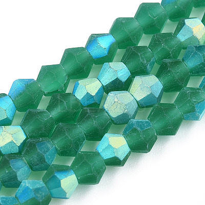 Imitate Austrian Crystal Bicone Frosted Glass Beads Strands EGLA-A039-T3mm-MB10-1
