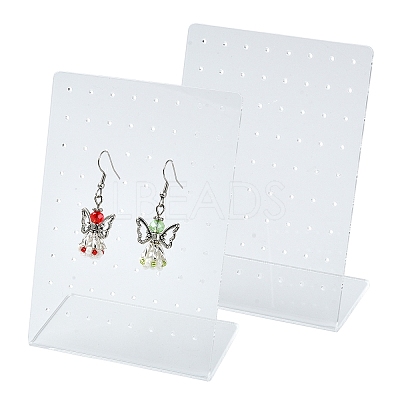 2Pcs L Shaped Organic Glass Earring Display Stands ODIS-YW0001-07-1
