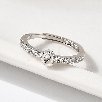 S925 Sterling Silver Adjustable Letter Rings for Women RJEW-M068-01P-Q-1