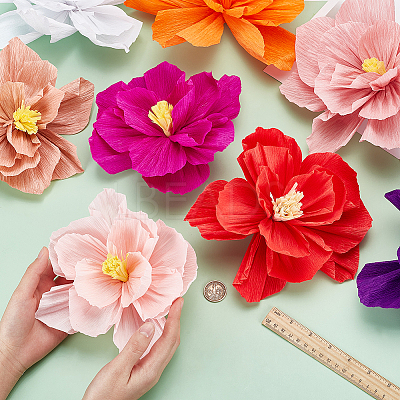 20Pcs 20 Styles Crepe Paper Flowers Decoration for Wall AJEW-WR0001-94-1
