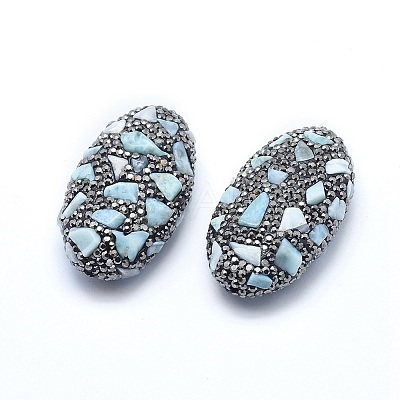 Natural Larimar Beads G-P380-20-1