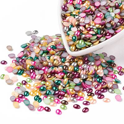 ABS Plastic Imitation Pearl Cabochons SACR-R755-8x6mm-ZM-1