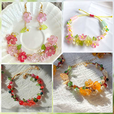 500Pcs 5 Colors Transparent Acrylic Charms TACR-SP0001-35-1