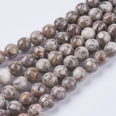 Natural Maifanite/Maifan Stone Beads Strands G-I187-4mm-01-1