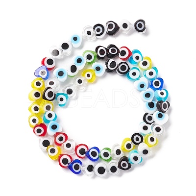 Handmade Evil Eye Lampwork Beads Strands LAMP-F023-A-1