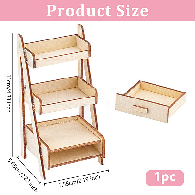 Mini Wood Storage Rack Furniture Model AJEW-WH0419-70-1