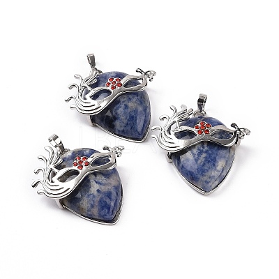 Natural Sodalite Pendants G-P496-02P-01-1